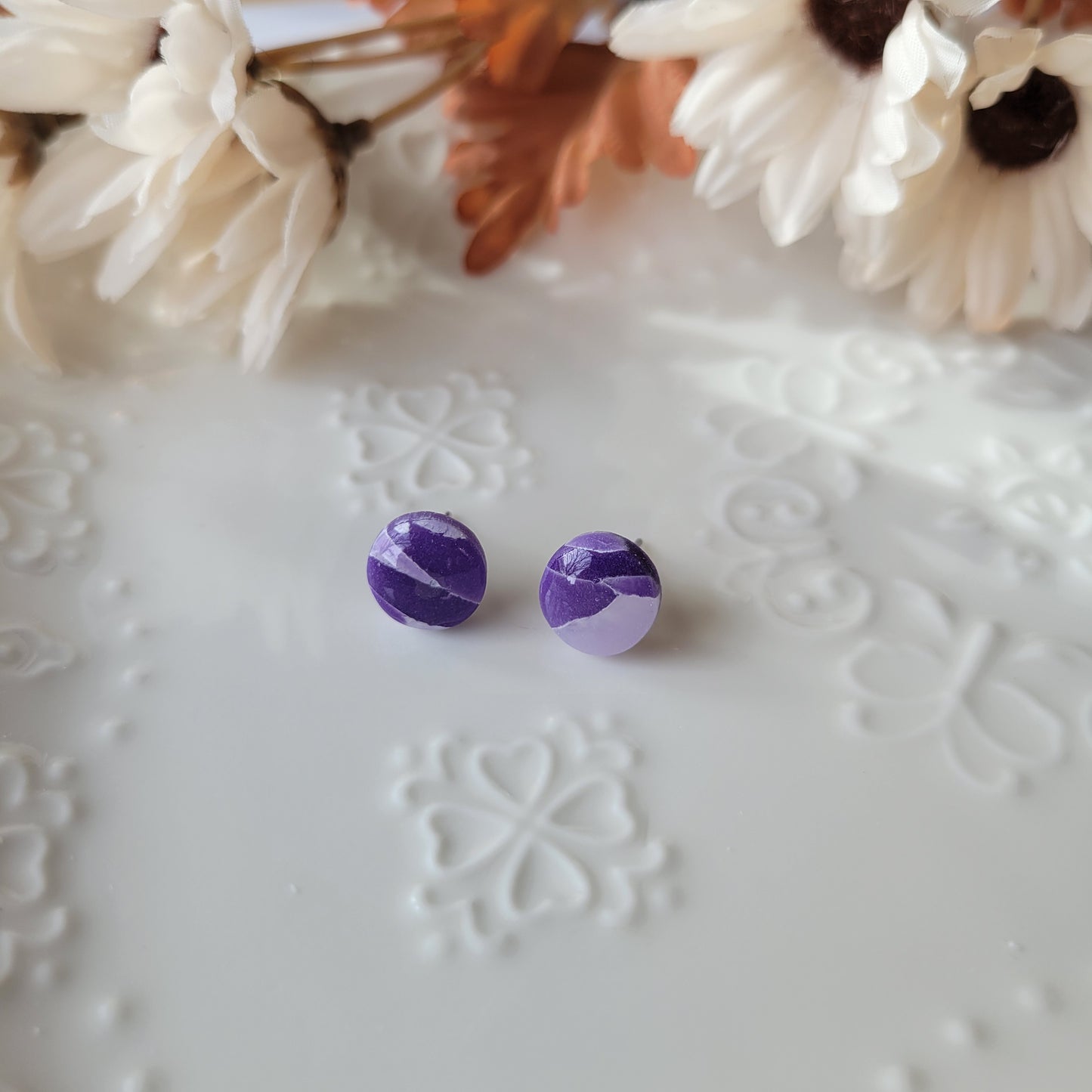 Circle Studs | Purple | Lavender Fields