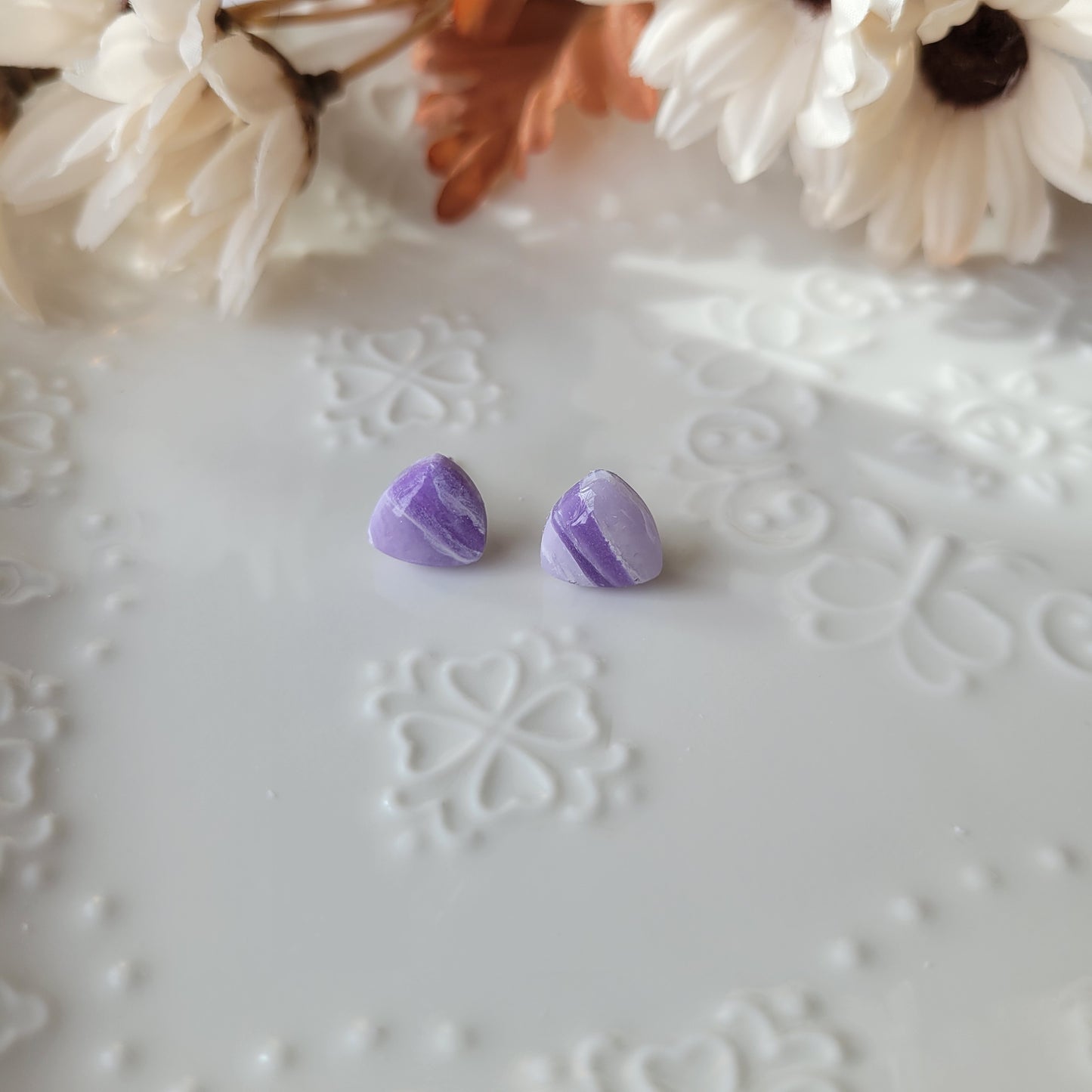 Reuleaux Triangle Studs | Purple | Lavender Fields