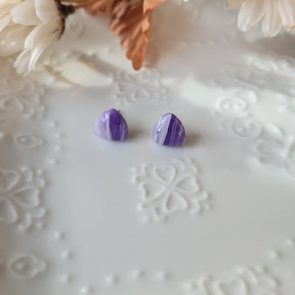 Reuleaux Triangle Studs | Purple | Lavender Fields