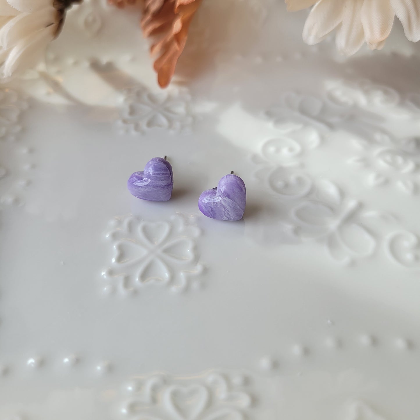 Heart Studs | Purple | Lavender Fields