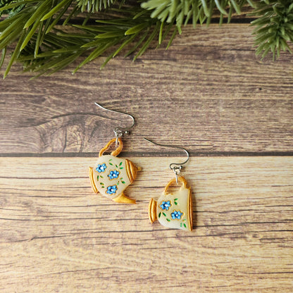 Teapot & Teacup Dangle | Blue Flowers