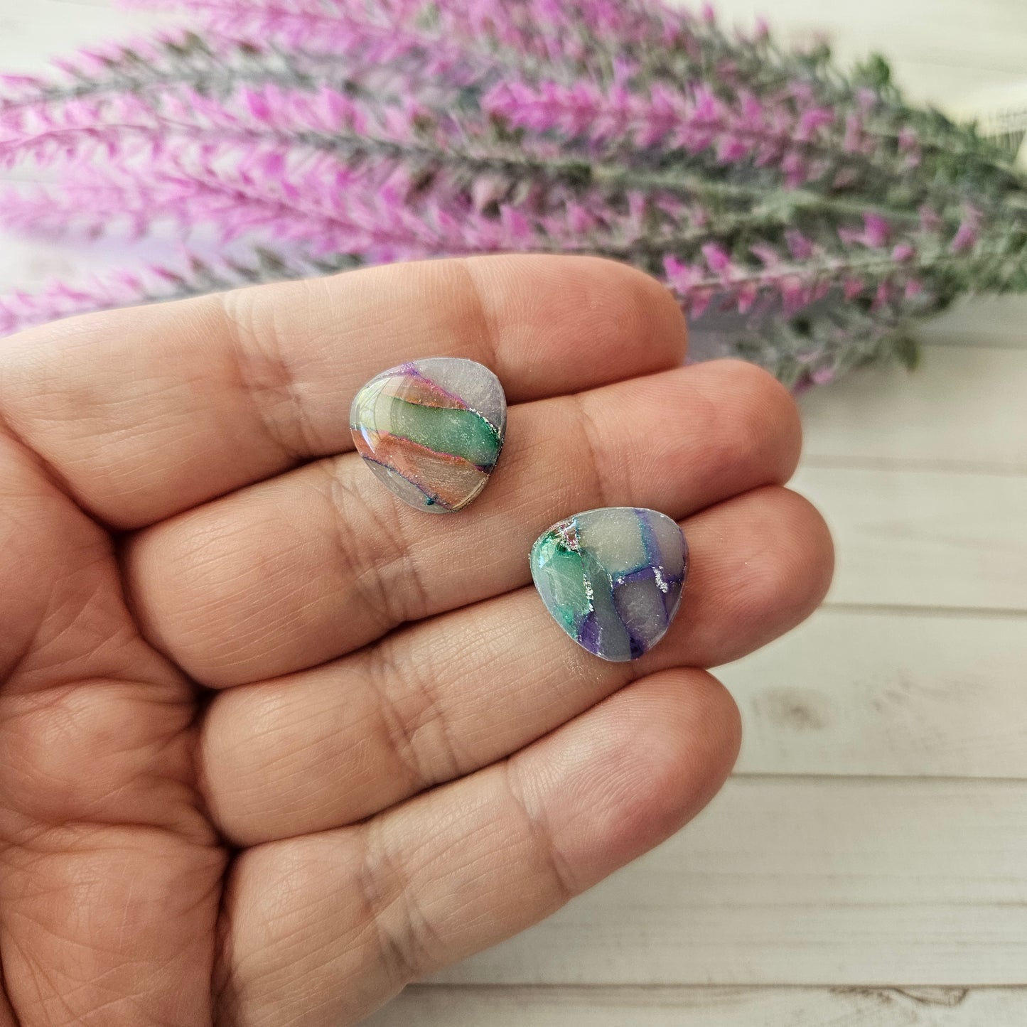 Celeste Studs | Mermaid Marble