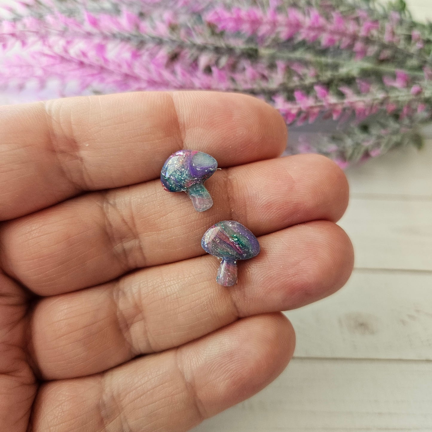 Mushroom Studs | Mermaid Marble