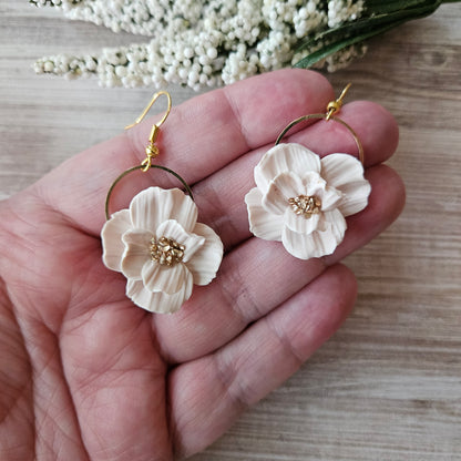 Small Pale Pink Vintage Flower Dangles