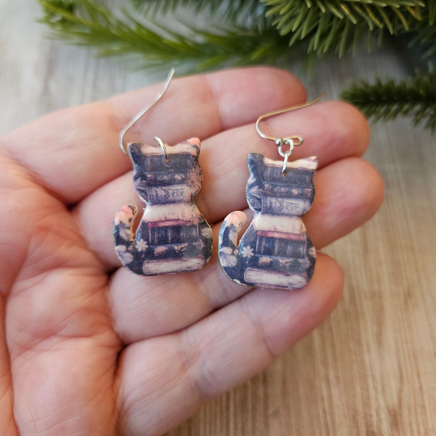 Book Printed Kitty Dangle