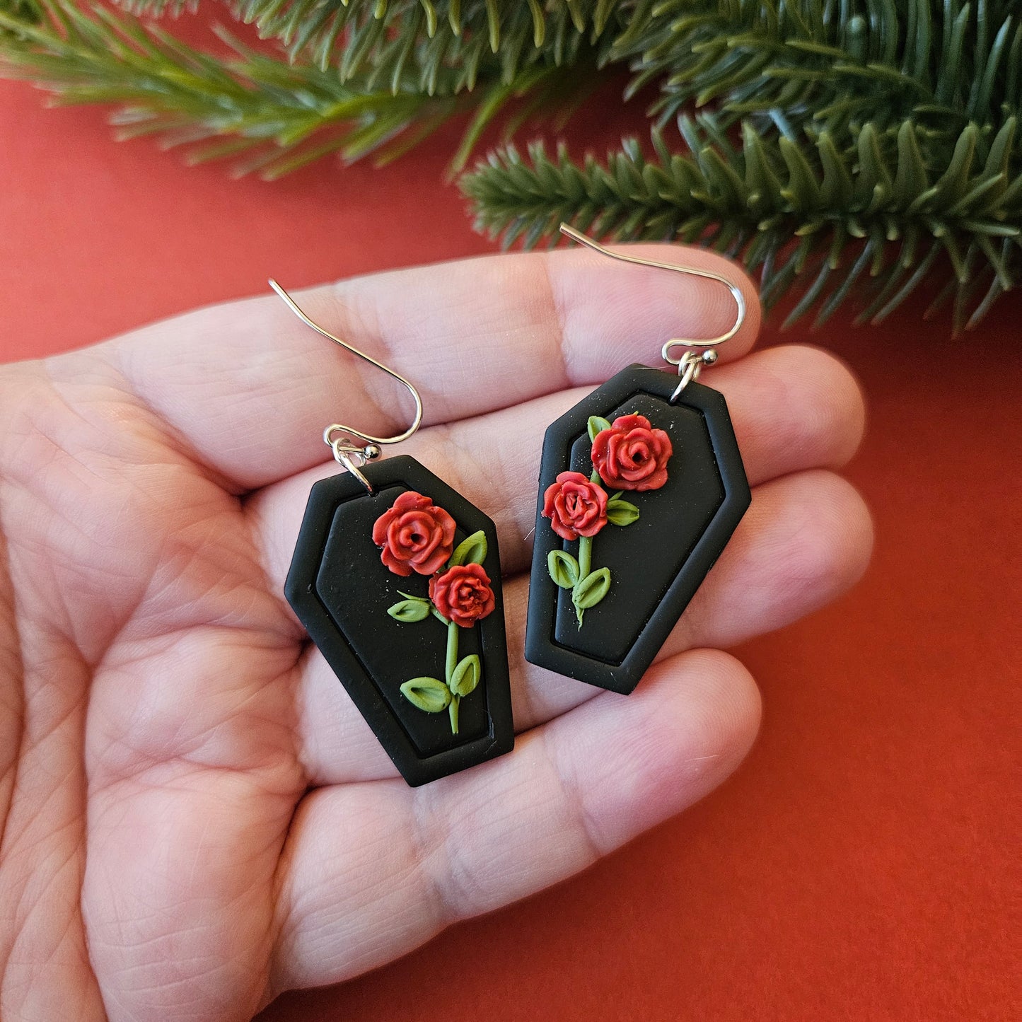 Floral Coffin Dangles