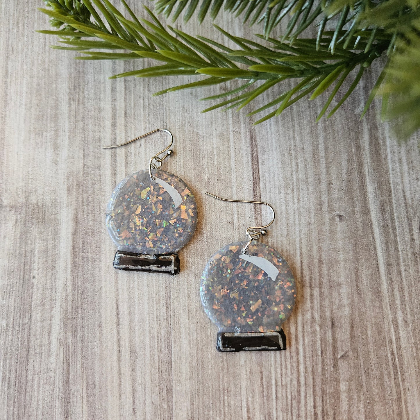 Crystal Ball Dangles | Grey Sparkle