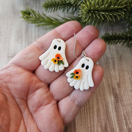 Ghost Dangles | Orange Floral