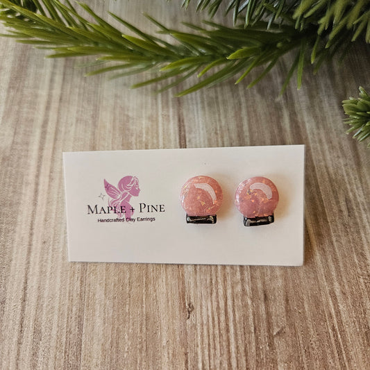 Crystal Ball Studs | Pink Sparkle