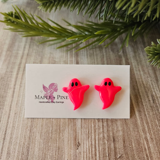 Ghost Studs | Hot Pink