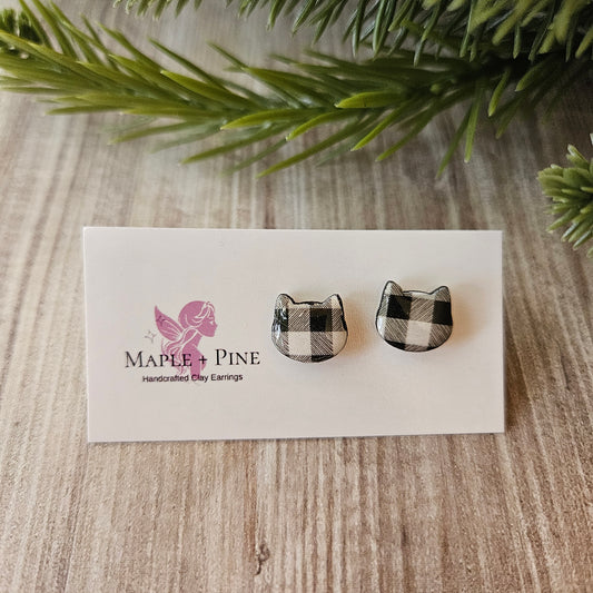 Buffalo Plaid Studs | Kitty