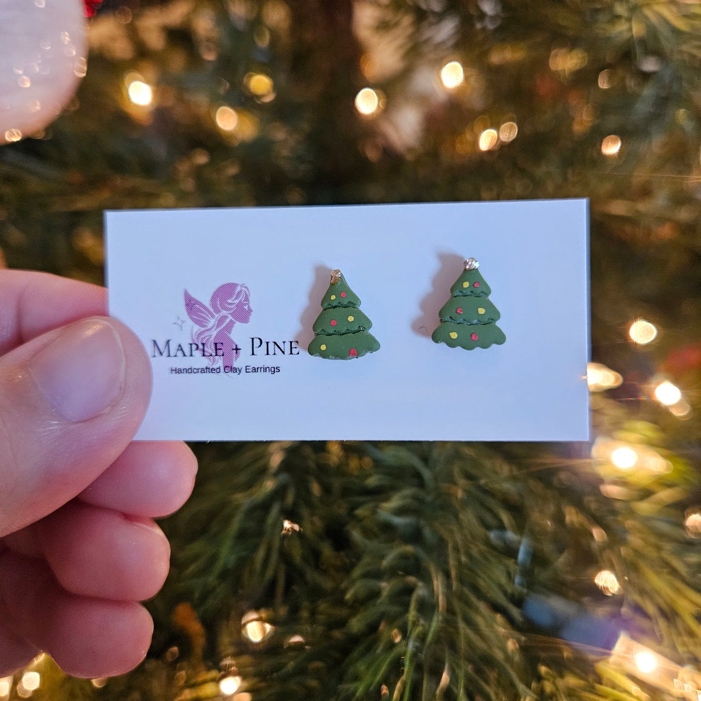 Christmas Tree Studs|decorated