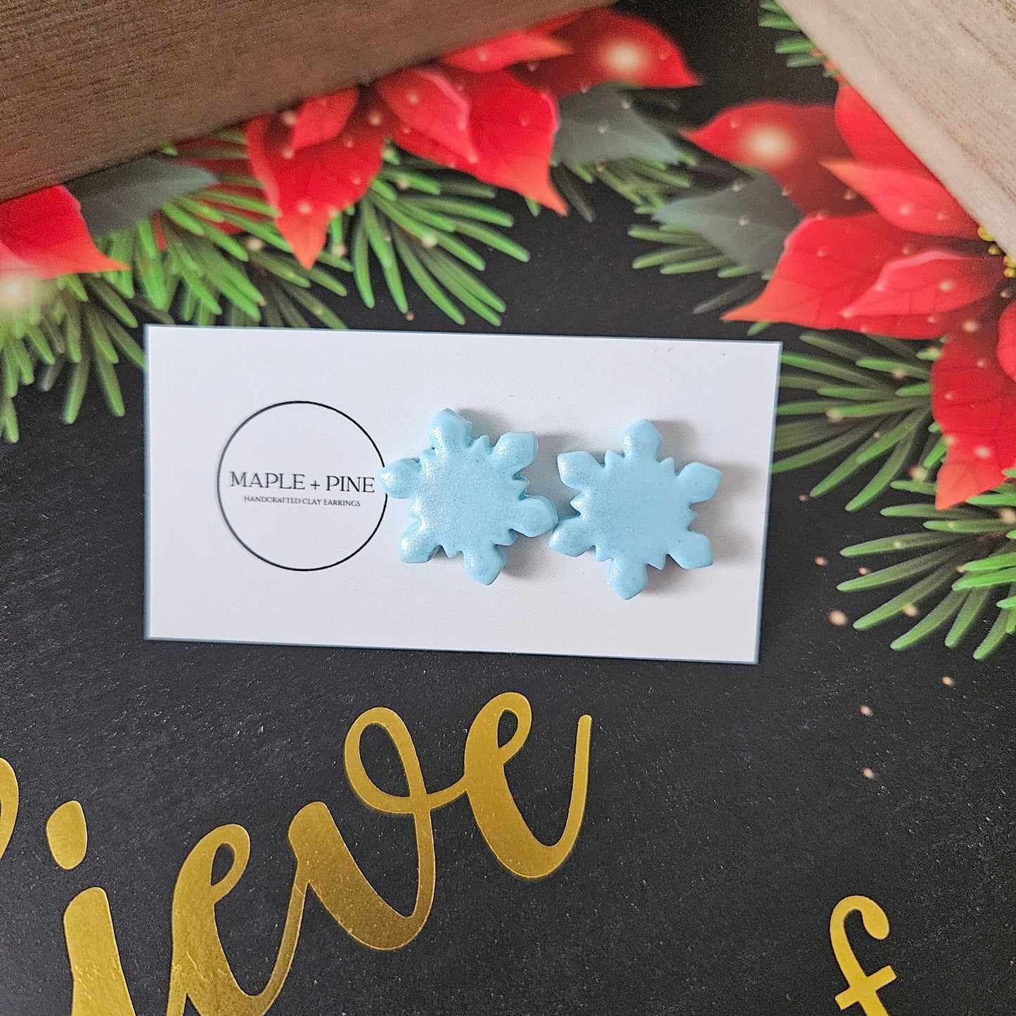 Shimmery Snowflake Studs