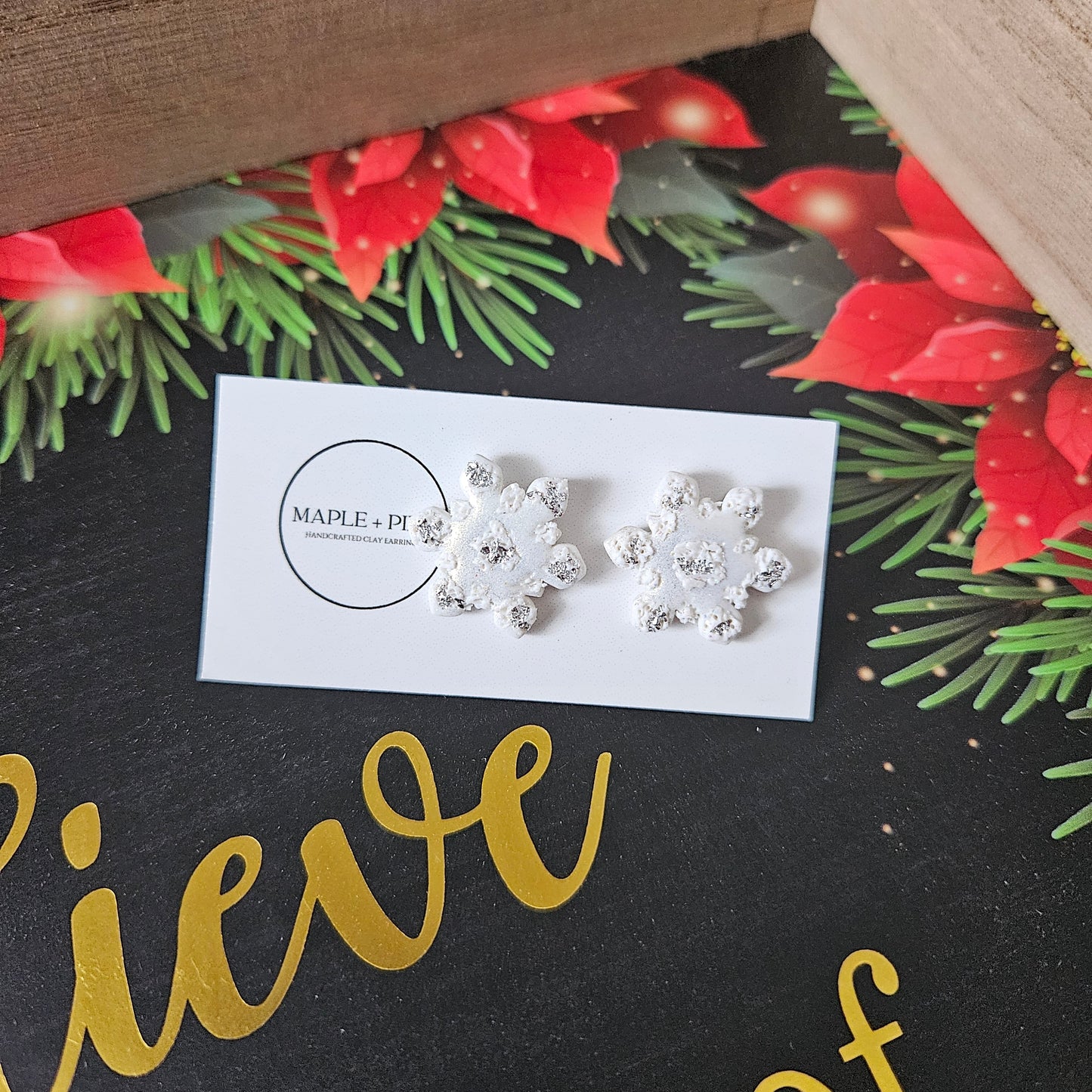 Snowflake Studs| embellished