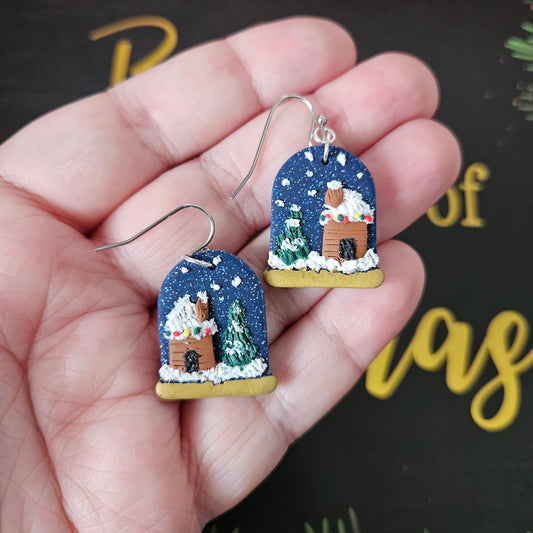 Snow Globe Dangles | Log Cabin