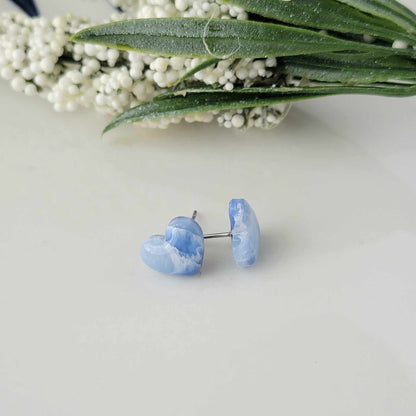 Heart Studs | Blue | Ocean Waves